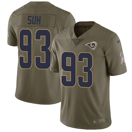 Nike Rams #93 Ndamukong Suh Olive Men's Stitched NFL Limited Salute To Service Jersey